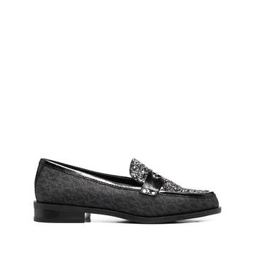 glitter-effect loafers