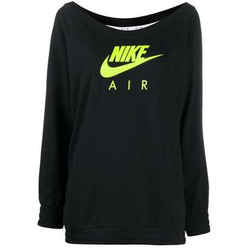 off-shoulder logo print sweatshirt