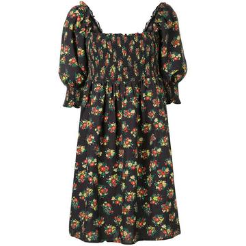 Brenda smocked floral print mini dress