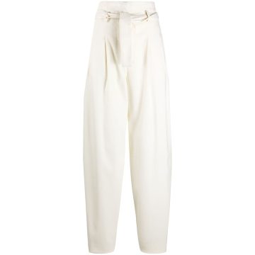 paperbag high-waist trousers