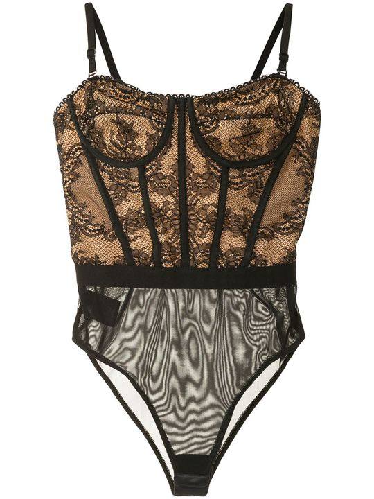 corset lace-panelled bodysuit展示图