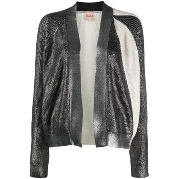 metallic two-tone cardigan