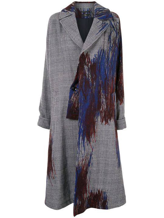 abstract print oversize coat展示图