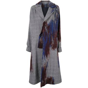 abstract print oversize coat