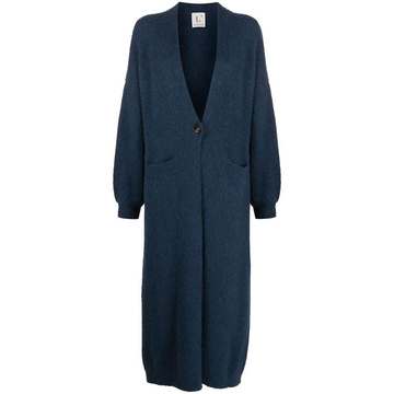 long-line buttoned cardi-coat