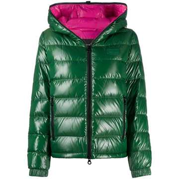 quilted zipped puffer jacket