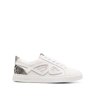 wing-appliqué low-top trainers