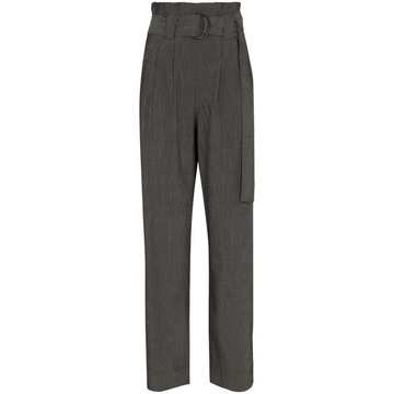 belted straight-leg trousers