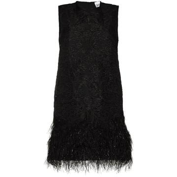 Feathery sleeveless mini dress