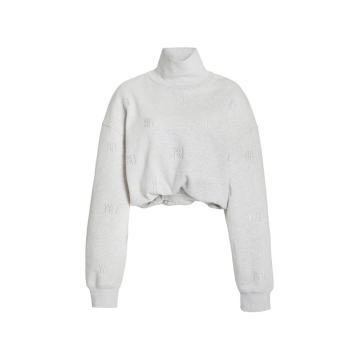 Embroidered Cotton-Knit Turtleneck Sweater