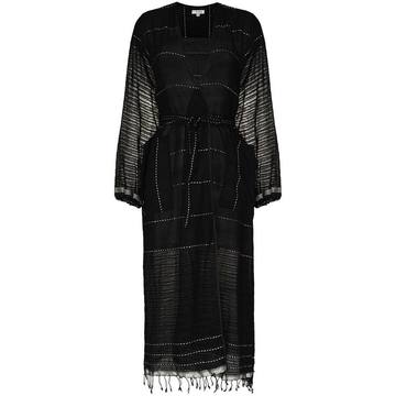 Tikuri contrast-stitching robe