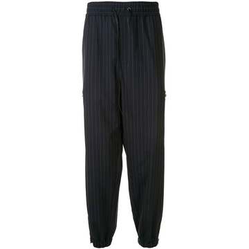 pinstripe cargo track pants