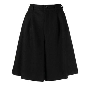 pleated wool A-line shorts