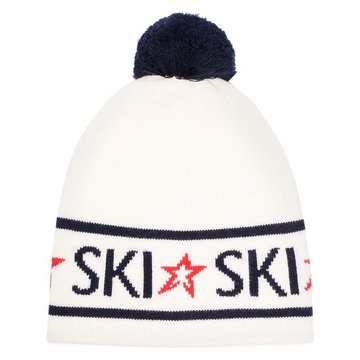 jacquard logo knit beanie