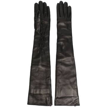 arm-length leather gloves