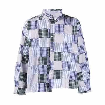 asymmetric patchwork effect shirt