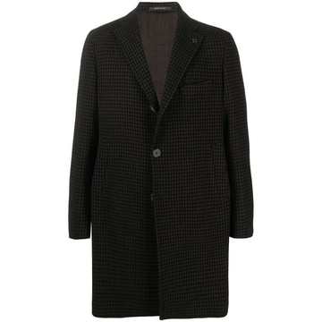 houndstooth single-breasted coat