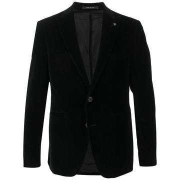 velvet single-breasted blazer