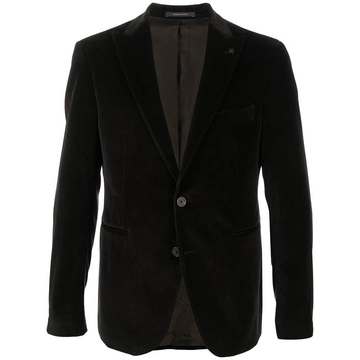 velvet single-breasted blazer