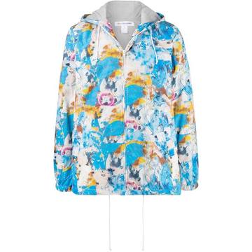 graffiti print hooded jacket