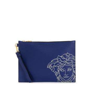 Medusa-print clutch bag