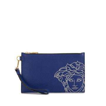 Medusa-print clutch bag