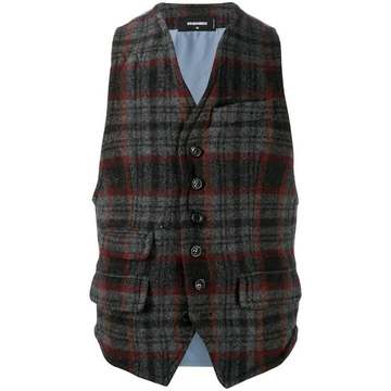 checked wool waistcoat