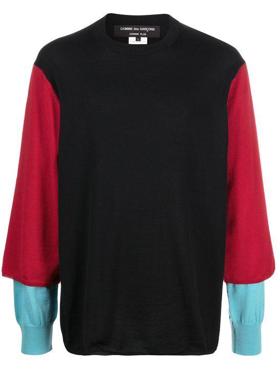 fine knit colour block jumper展示图