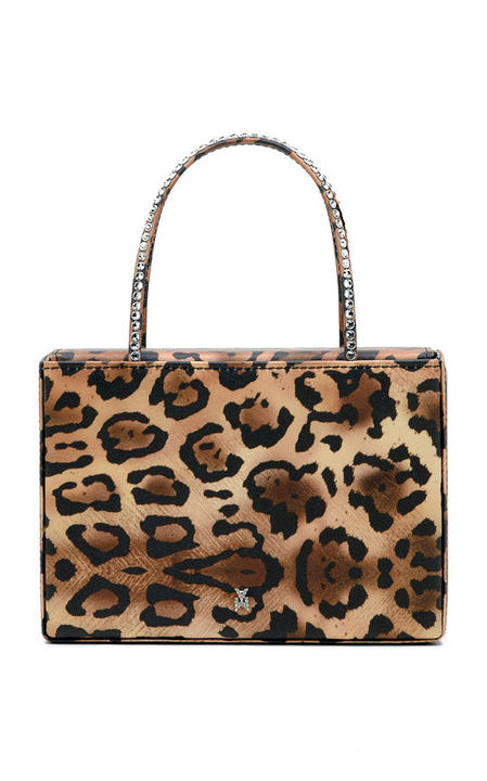 Amini Gilda Crystal-Trimmed Leopard-Print Satin Bag展示图