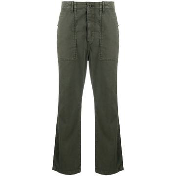 high-waist straight-leg trousers