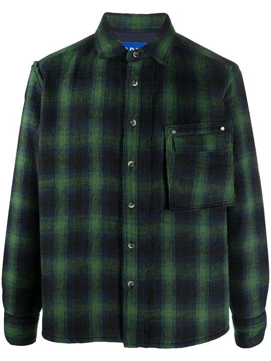 plaid patterned patch pocket shirt展示图