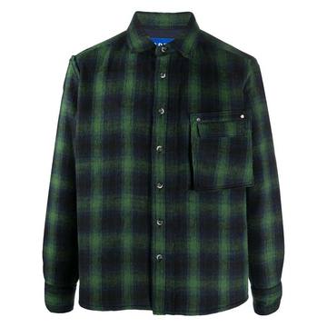 plaid patterned patch pocket shirt