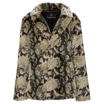 snake-print coat