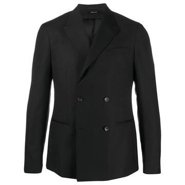 double-breasted wool suit