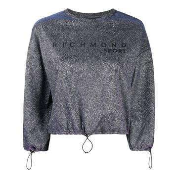 metallic cropped sweatshirt