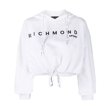 cropped logo hoodie