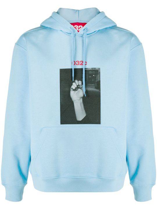 photograph print drawstring hoodie展示图