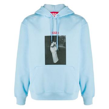 photograph print drawstring hoodie