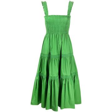 smocked-waist tiered dress