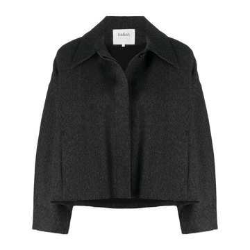 long-sleeved concealed placket jacket