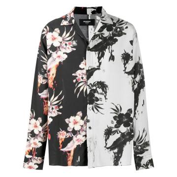 contrast floral print shirt