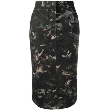 floral-print pencil skirt