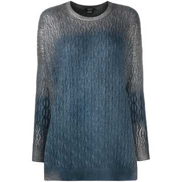 faded-metallic knit jumper