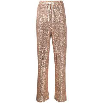 high-waist sequin trousers