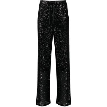 sequined high-waist trousers