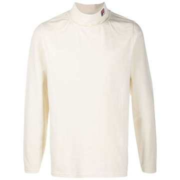 logo-patch roll neck sweatshirt