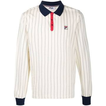 long sleeved pinstripe polo shirt