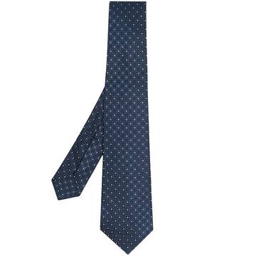 geometric-embroidery silk tie