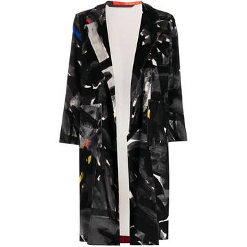 abstract-print oversize coat