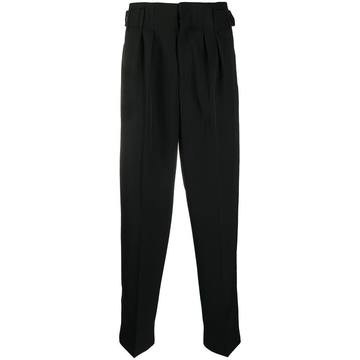 high-waisted straight leg trousers